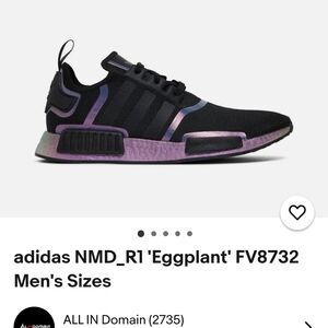 ADIDAS Originals NMD_R1 Men's Sneakers in Black with Purple Accents